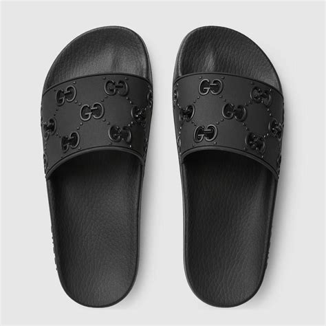 black gucci slides women|all black gucci slides women's.